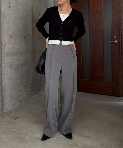 雙色疊穿感針織開衫