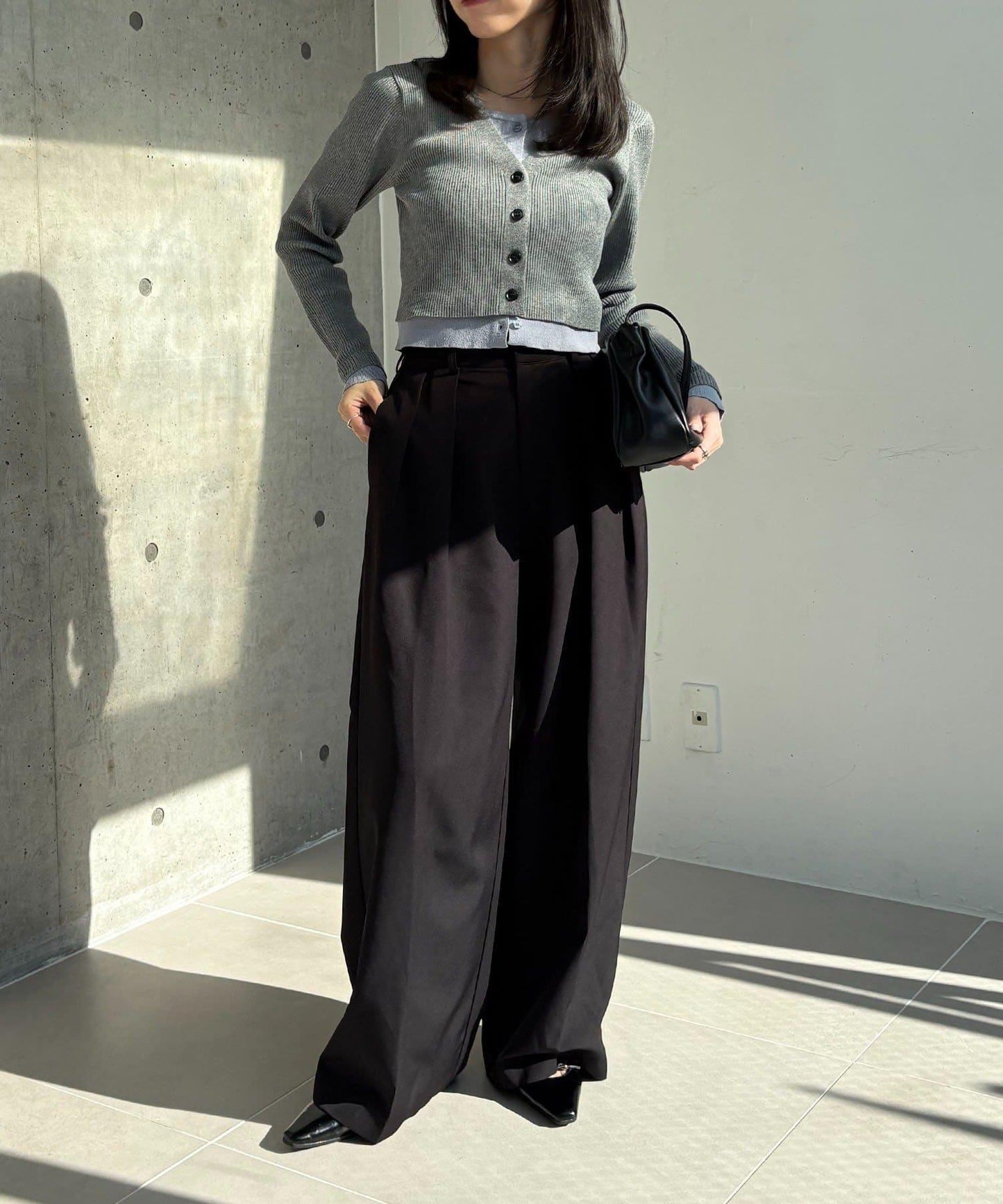 雙色疊穿感針織開衫