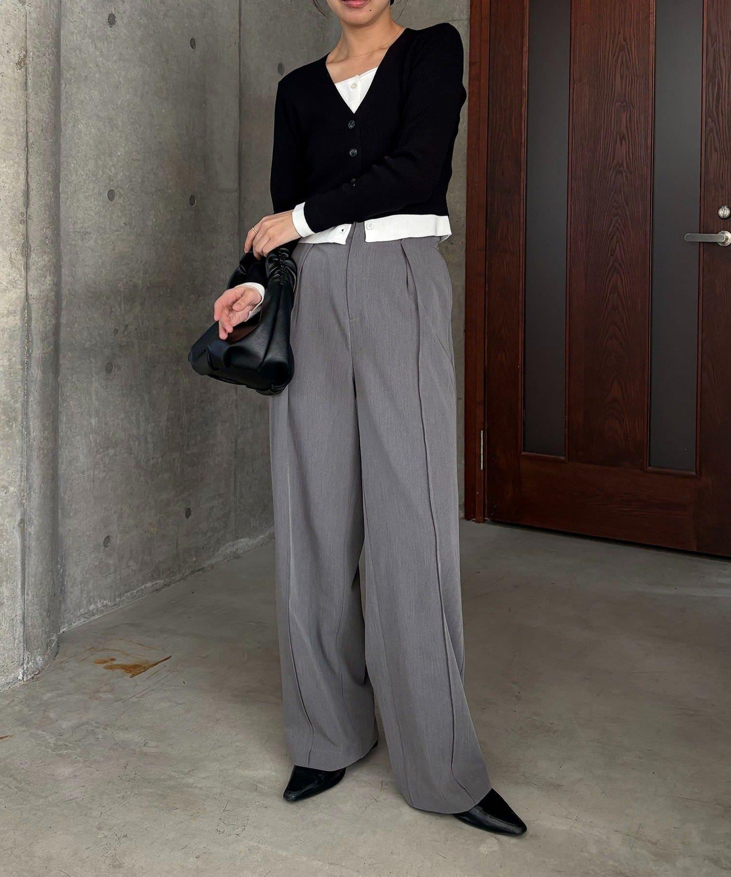 雙色疊穿感針織開衫