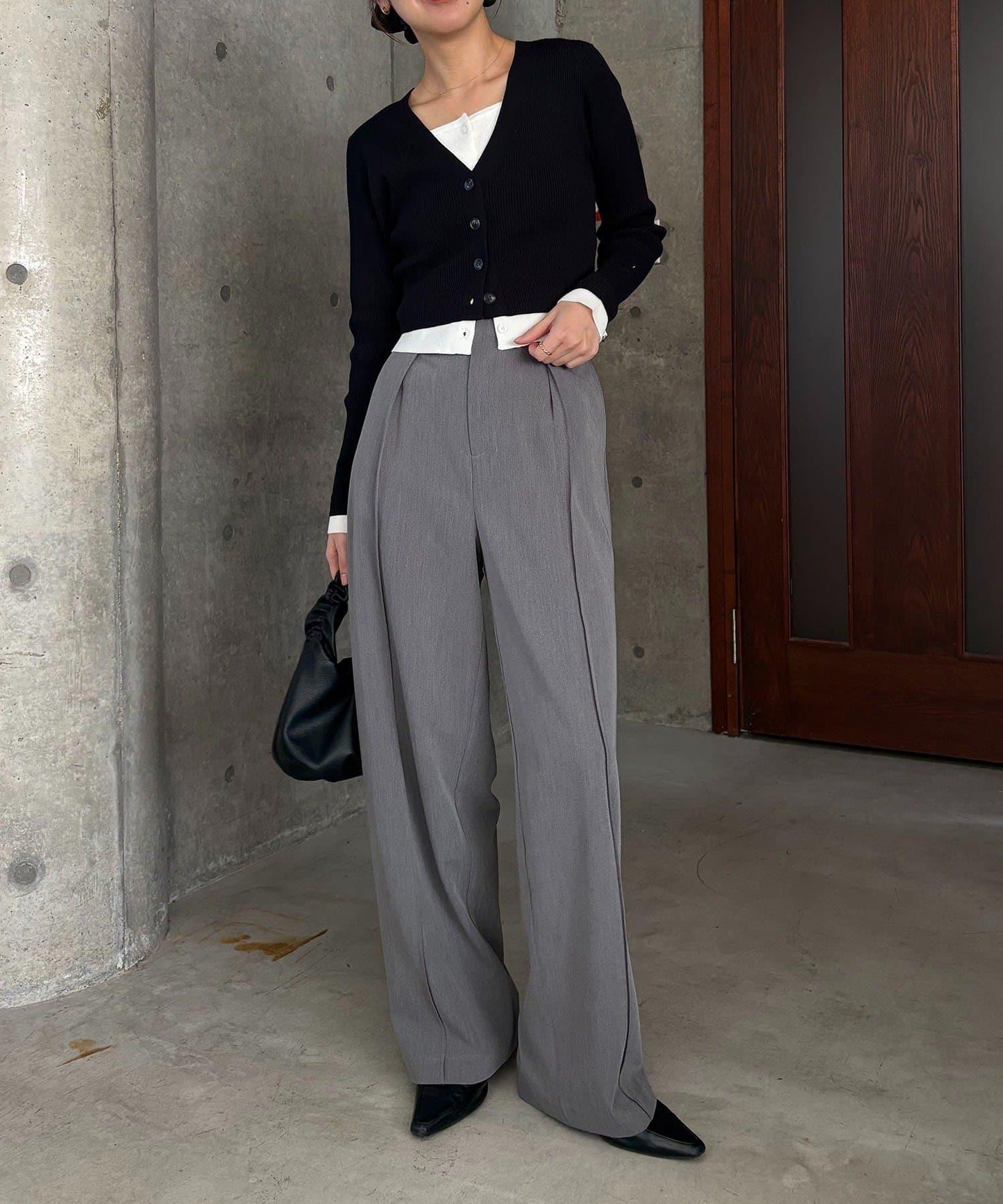 雙色疊穿感針織開衫