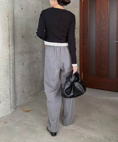 雙色疊穿感針織開衫