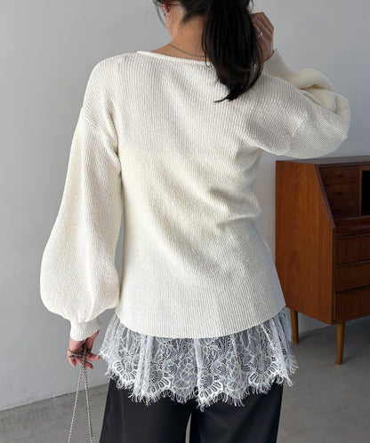 CAPRICIEUX LE'MAGE 粗紗拉鍊蓬鬆針織開衫