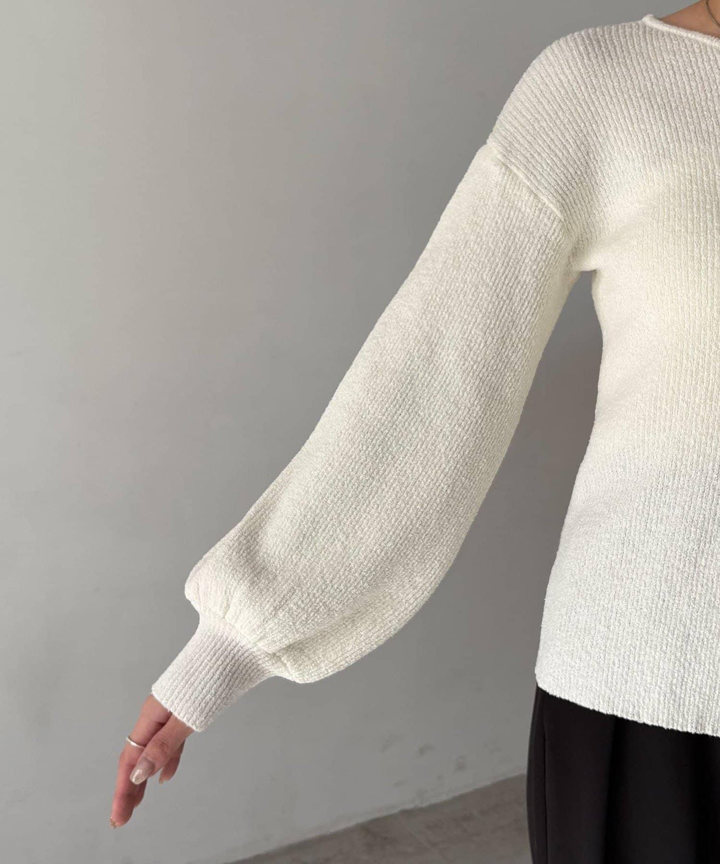 CAPRICIEUX LE'MAGE 粗紗拉鍊蓬鬆針織開衫