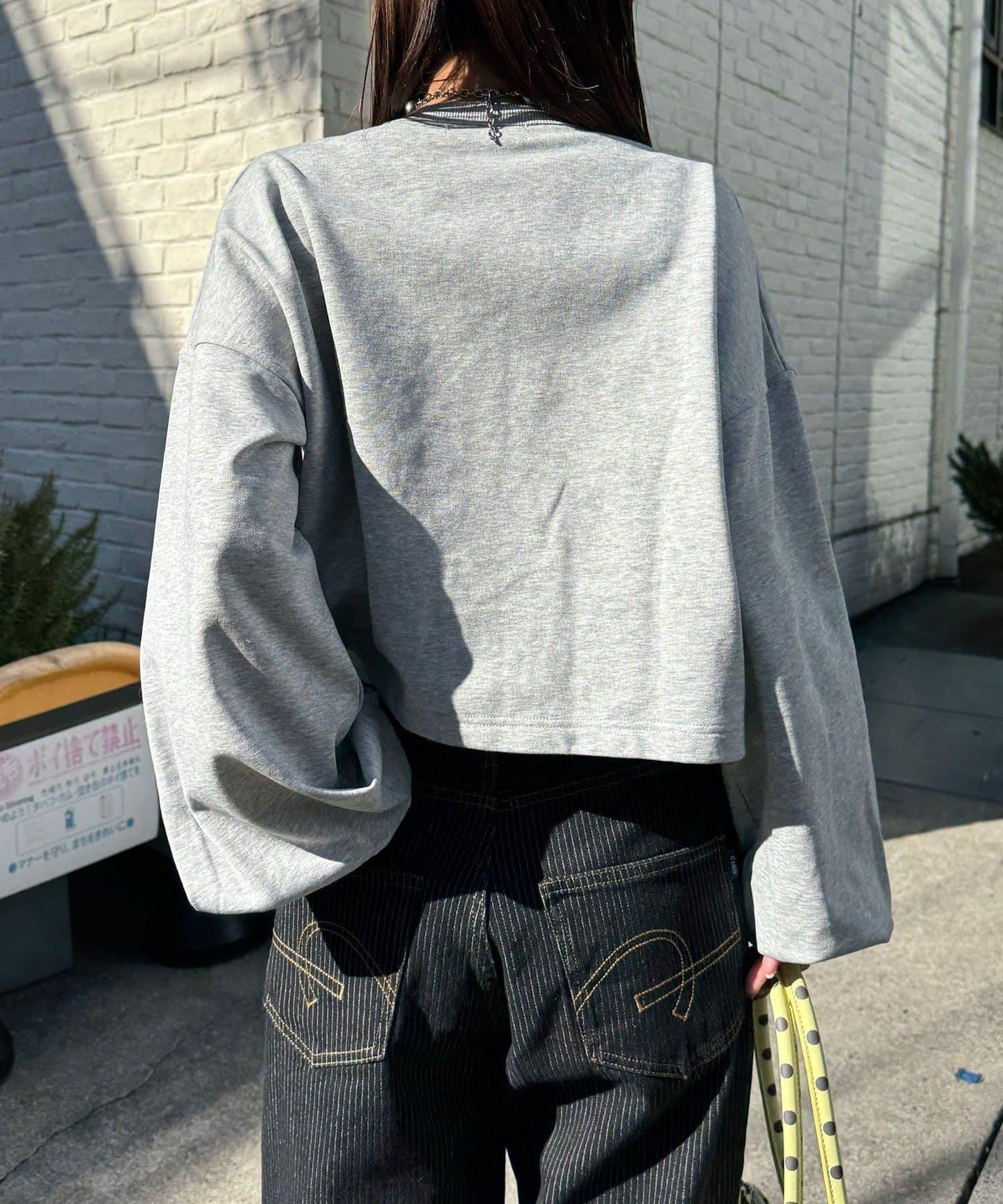 心形紐扣配色縫線 衛衣開衫