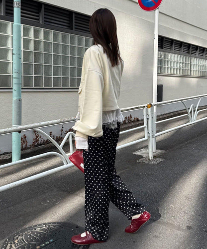 心形紐扣配色縫線 衛衣開衫