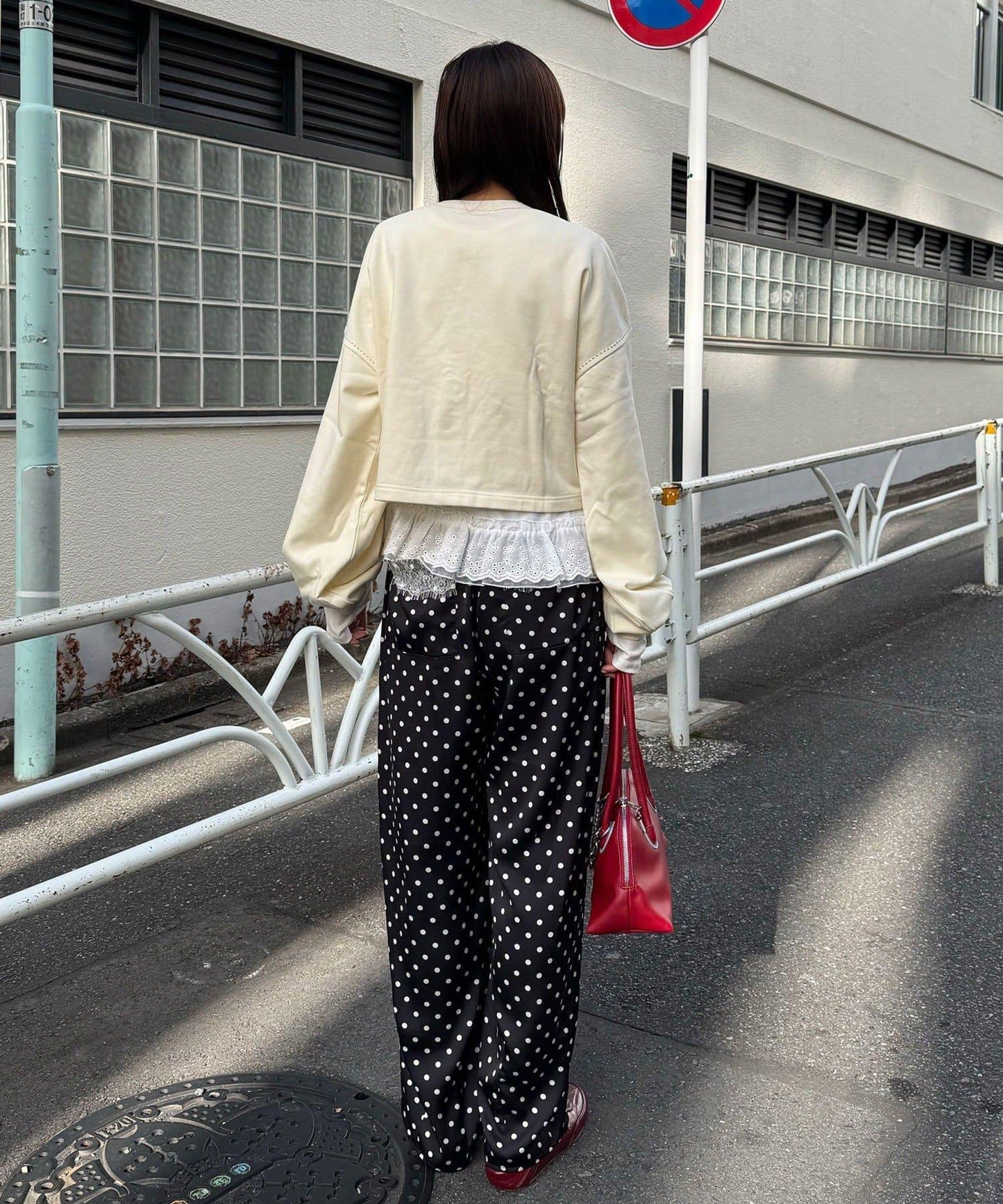 心形紐扣配色縫線 衛衣開衫