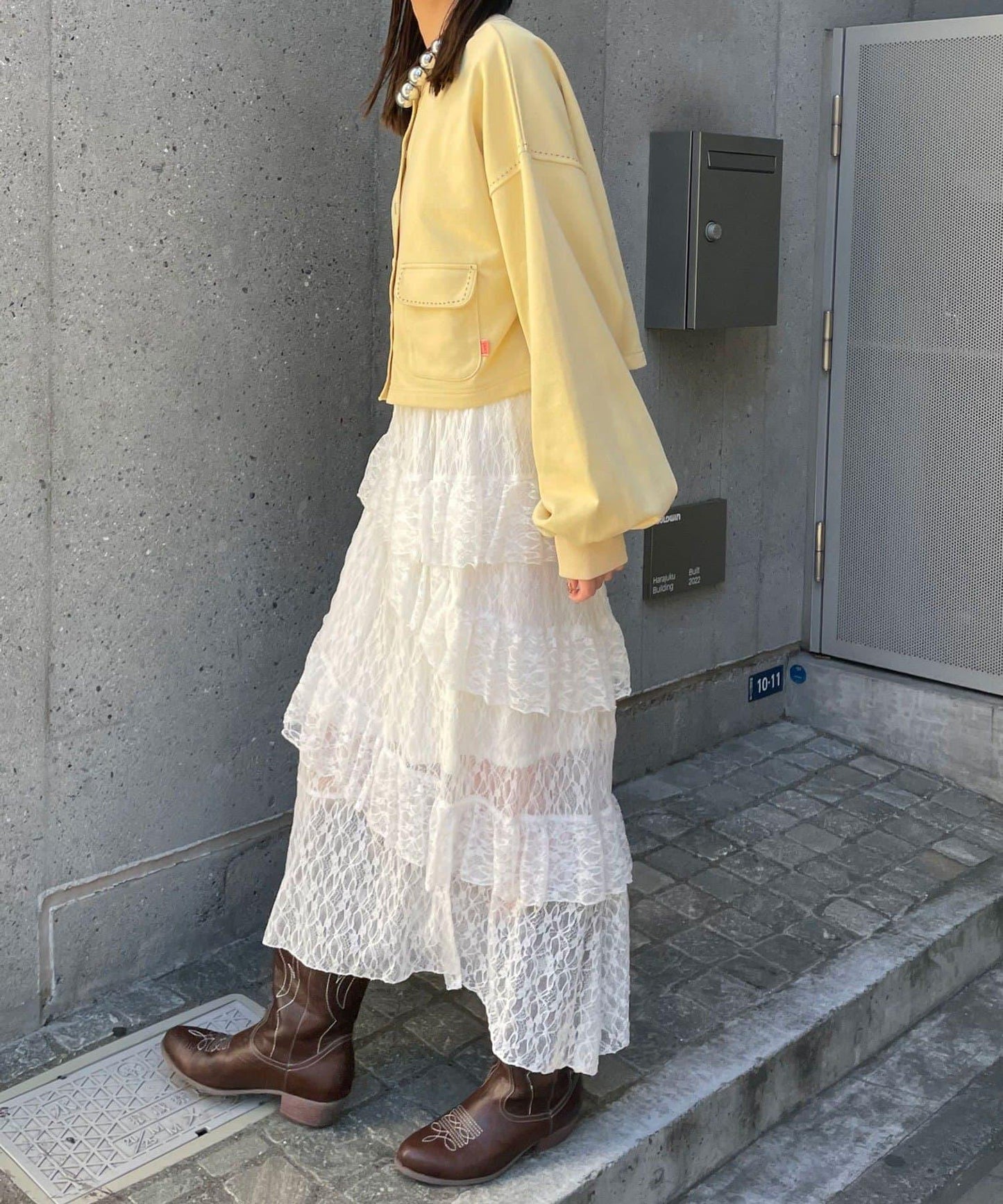 心形紐扣配色縫線 衛衣開衫