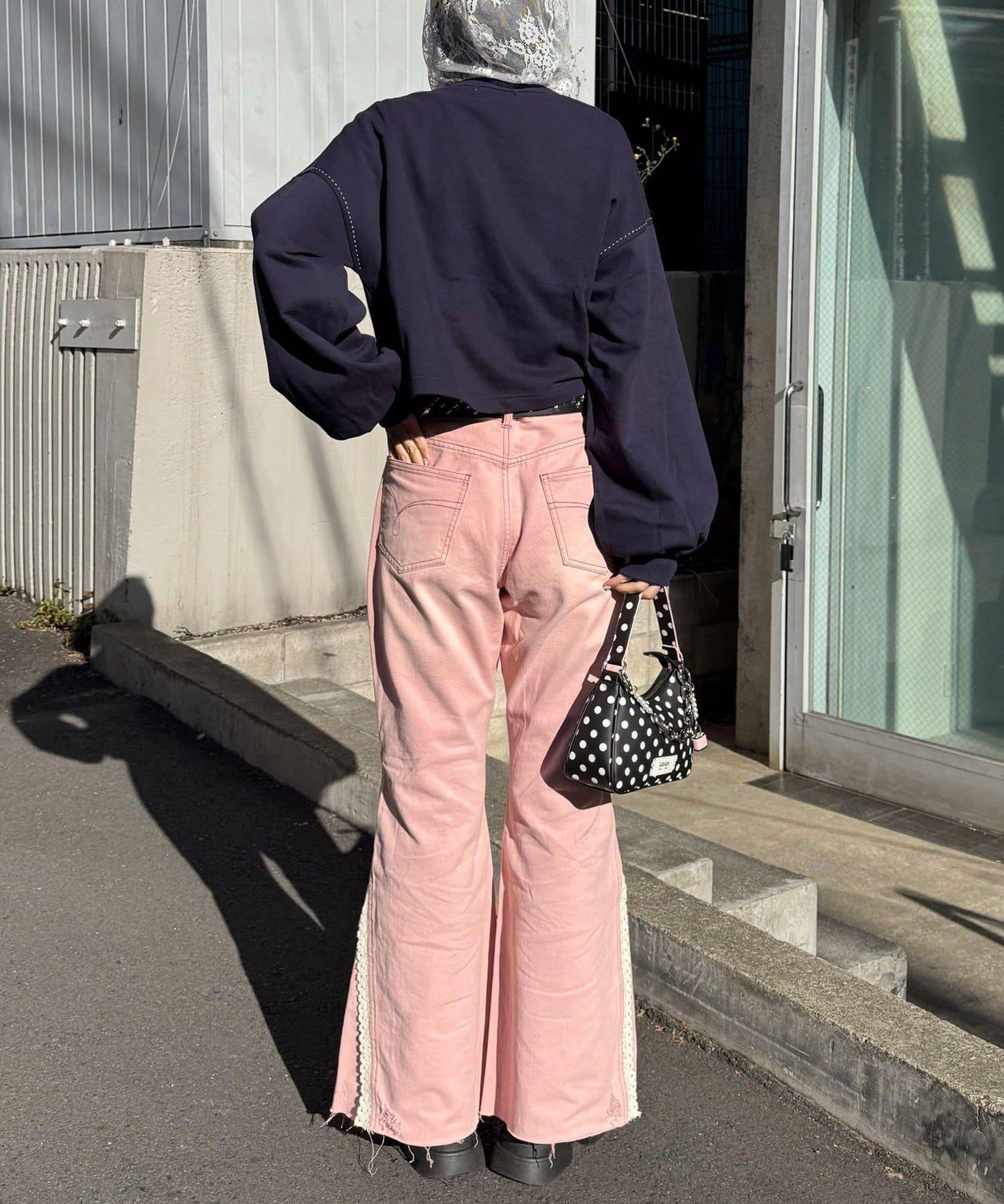 心形紐扣配色縫線 衛衣開衫