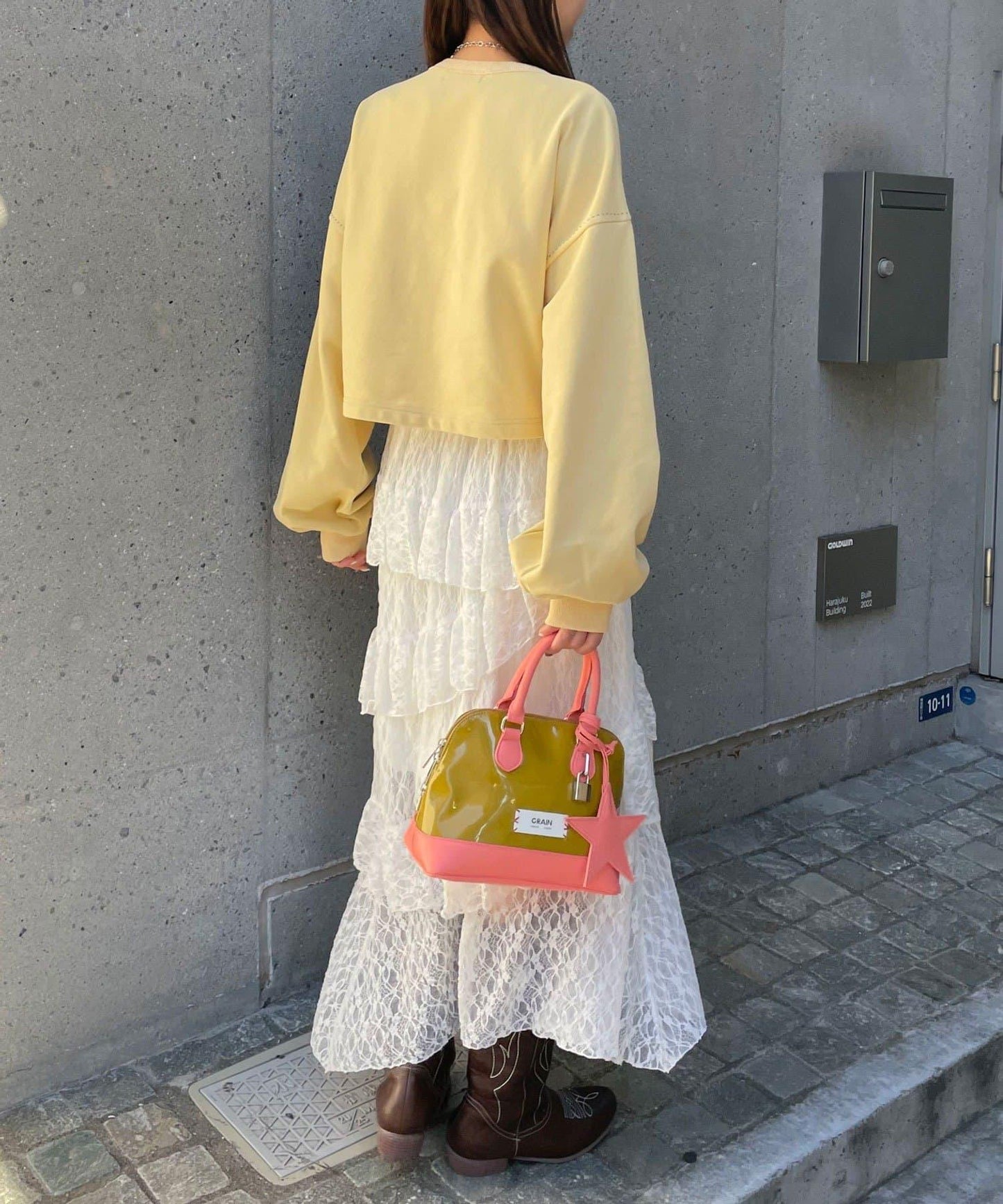 心形紐扣配色縫線 衛衣開衫