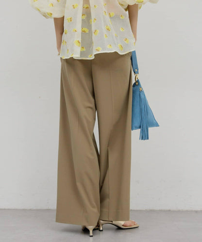 可手洗 梳毛褶襉 闊腿褲