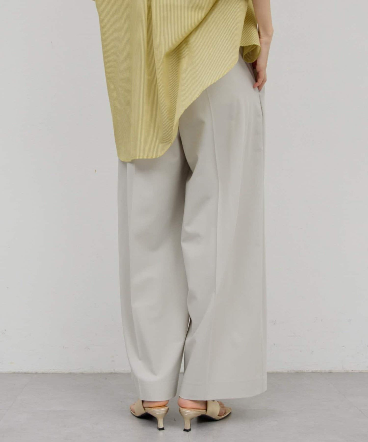 可手洗 梳毛褶襉 闊腿褲