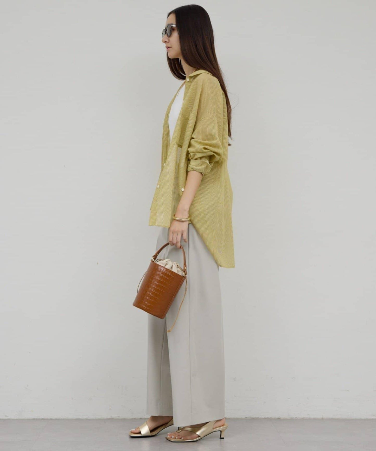 可手洗 梳毛褶襉 闊腿褲