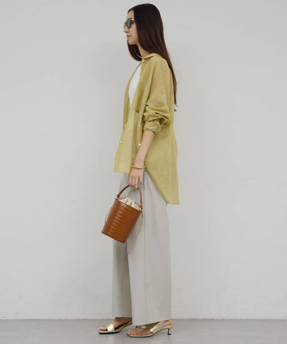 可手洗 梳毛褶襉 闊腿褲