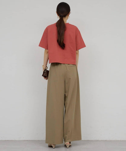 可手洗 梳毛褶襉 闊腿褲