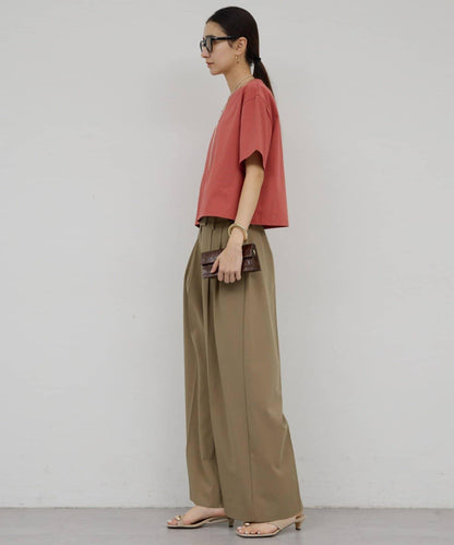 可手洗 梳毛褶襉 闊腿褲