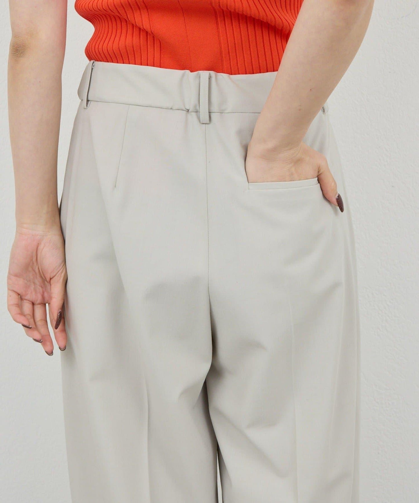 可手洗 梳毛褶襉 闊腿褲