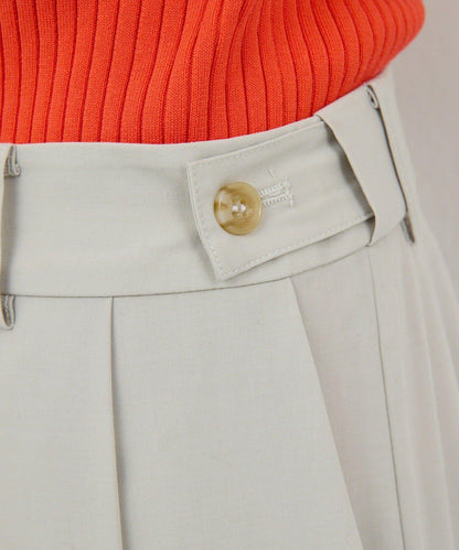 可手洗 梳毛褶襉 闊腿褲