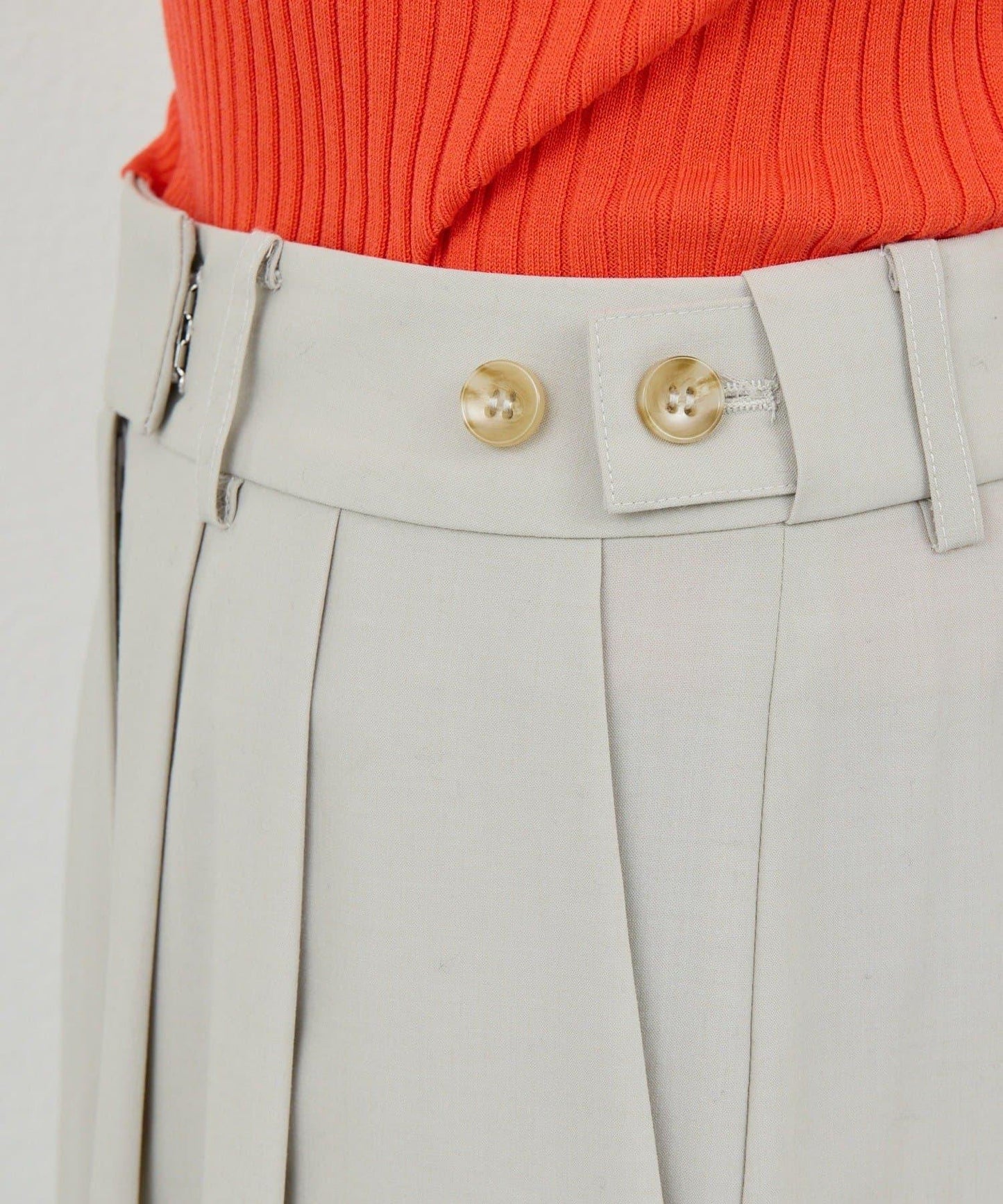 可手洗 梳毛褶襉 闊腿褲