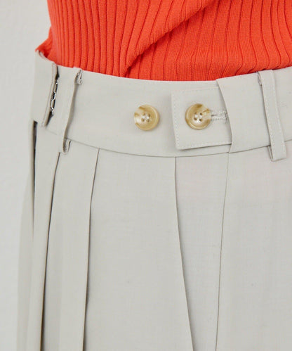 可手洗 梳毛褶襉 闊腿褲