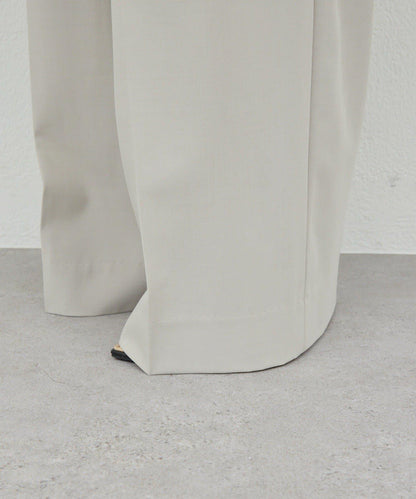 可手洗 梳毛褶襉 闊腿褲