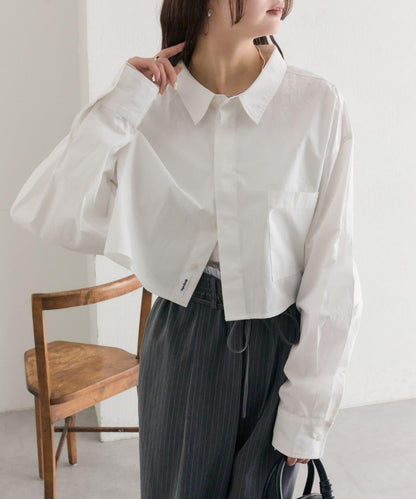 寬版短款襯衫
