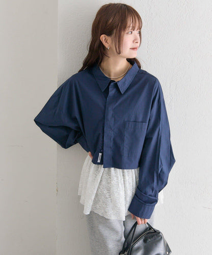 寬版短款襯衫