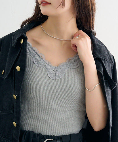 帶胸墊 V字蕾絲 吊帶背心