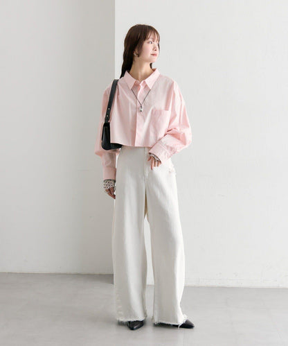 寬版短款襯衫