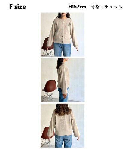 U.S. POLO ASSN. 畦編針織 金色紐扣 針織開衫