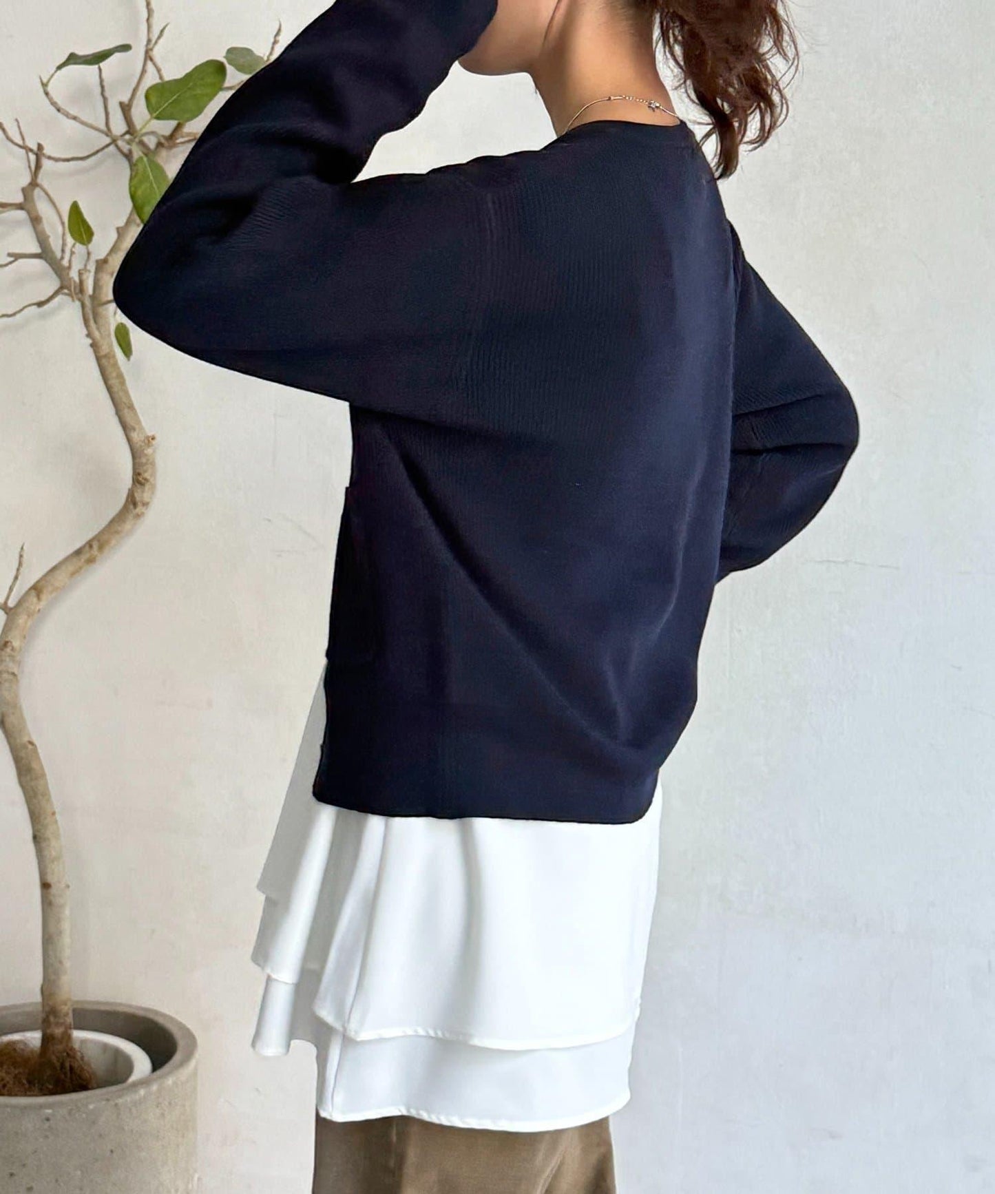 U.S. POLO ASSN. 畦編針織 金色紐扣 針織開衫