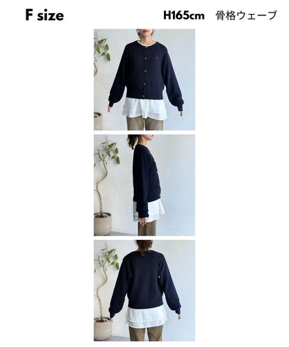 U.S. POLO ASSN. 畦編針織 金色紐扣 針織開衫