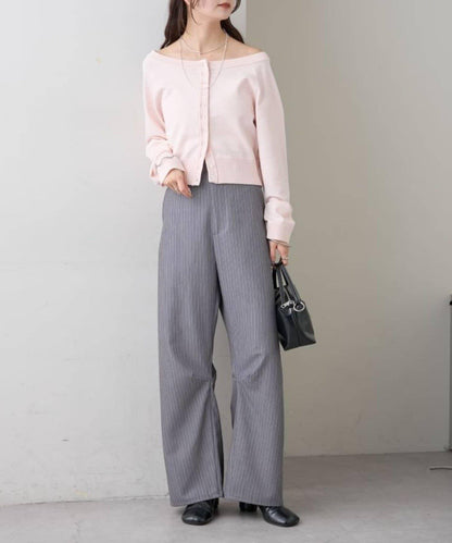 寬領設計 清透紐扣 針織開衫