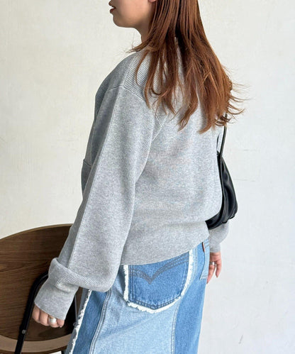 U.S. POLO ASSN. 畦編針織 金色紐扣 針織開衫