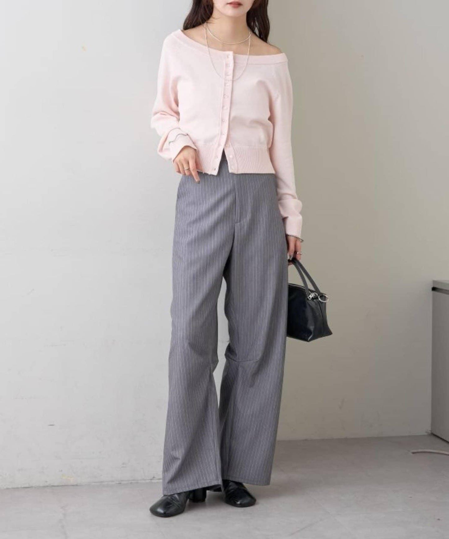 寬領設計 清透紐扣 針織開衫