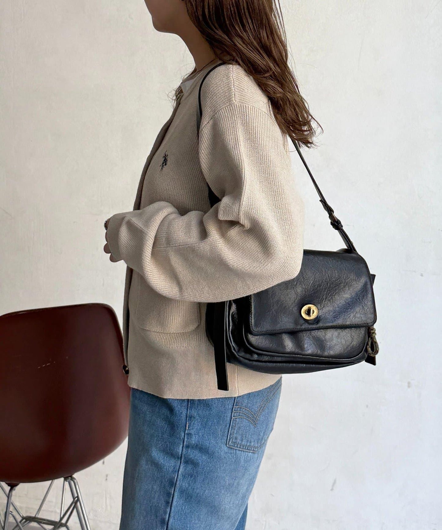 U.S. POLO ASSN. 畦編針織 金色紐扣 針織開衫