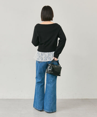 寬領設計 清透紐扣 針織開衫