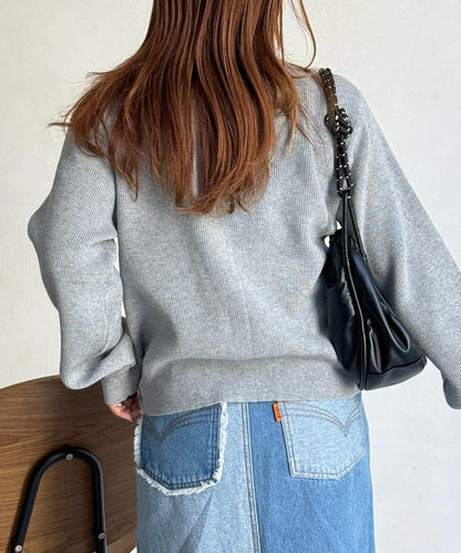 U.S. POLO ASSN. 畦編針織 金色紐扣 針織開衫