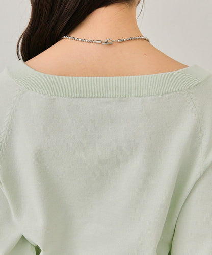 寬領設計 清透紐扣 針織開衫