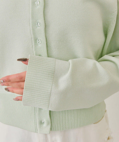 寬領設計 清透紐扣 針織開衫