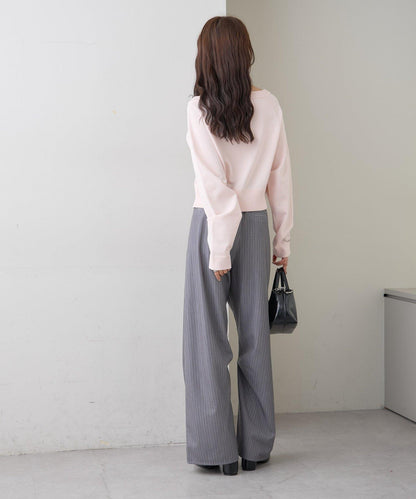 寬領設計 清透紐扣 針織開衫