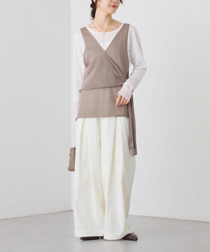 流行感 交叉裹身 針織 背心