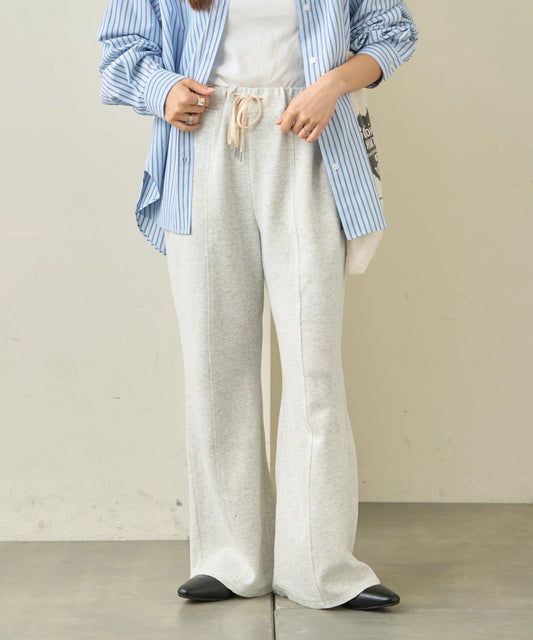 顯瘦效果 羅紋空氣層面料 喇叭褲 褲子