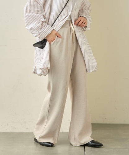 顯瘦效果 羅紋空氣層面料 喇叭褲 褲子