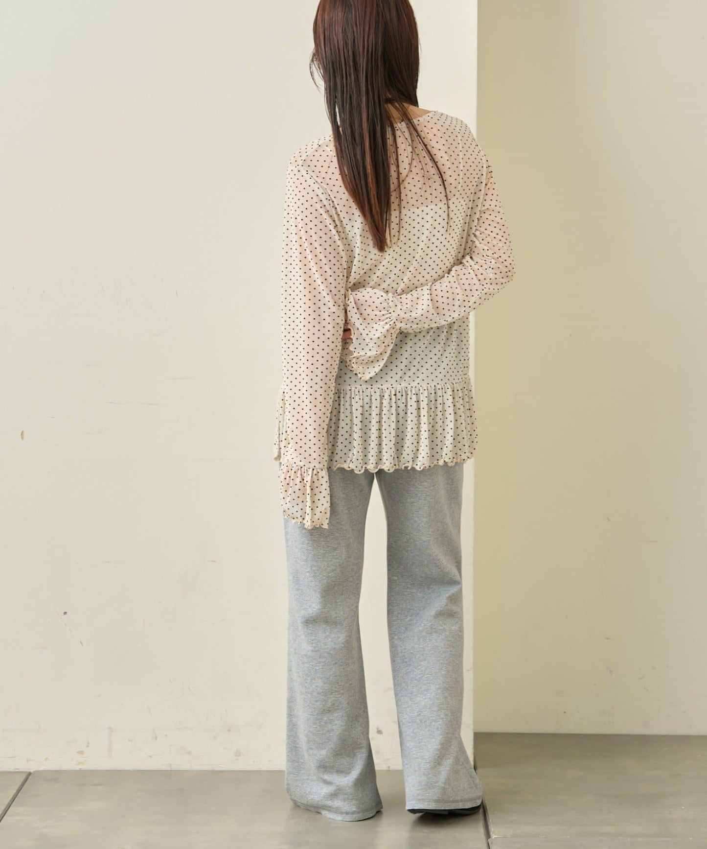 顯瘦效果 羅紋空氣層面料 喇叭褲 褲子