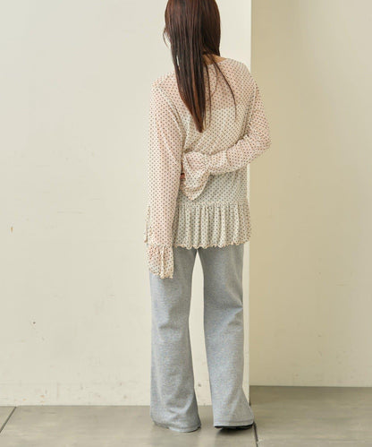 顯瘦效果 羅紋空氣層面料 喇叭褲 褲子