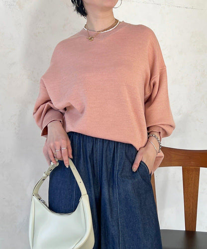 衛衣風亮絲針織上衣