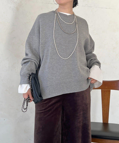 衛衣風亮絲針織上衣