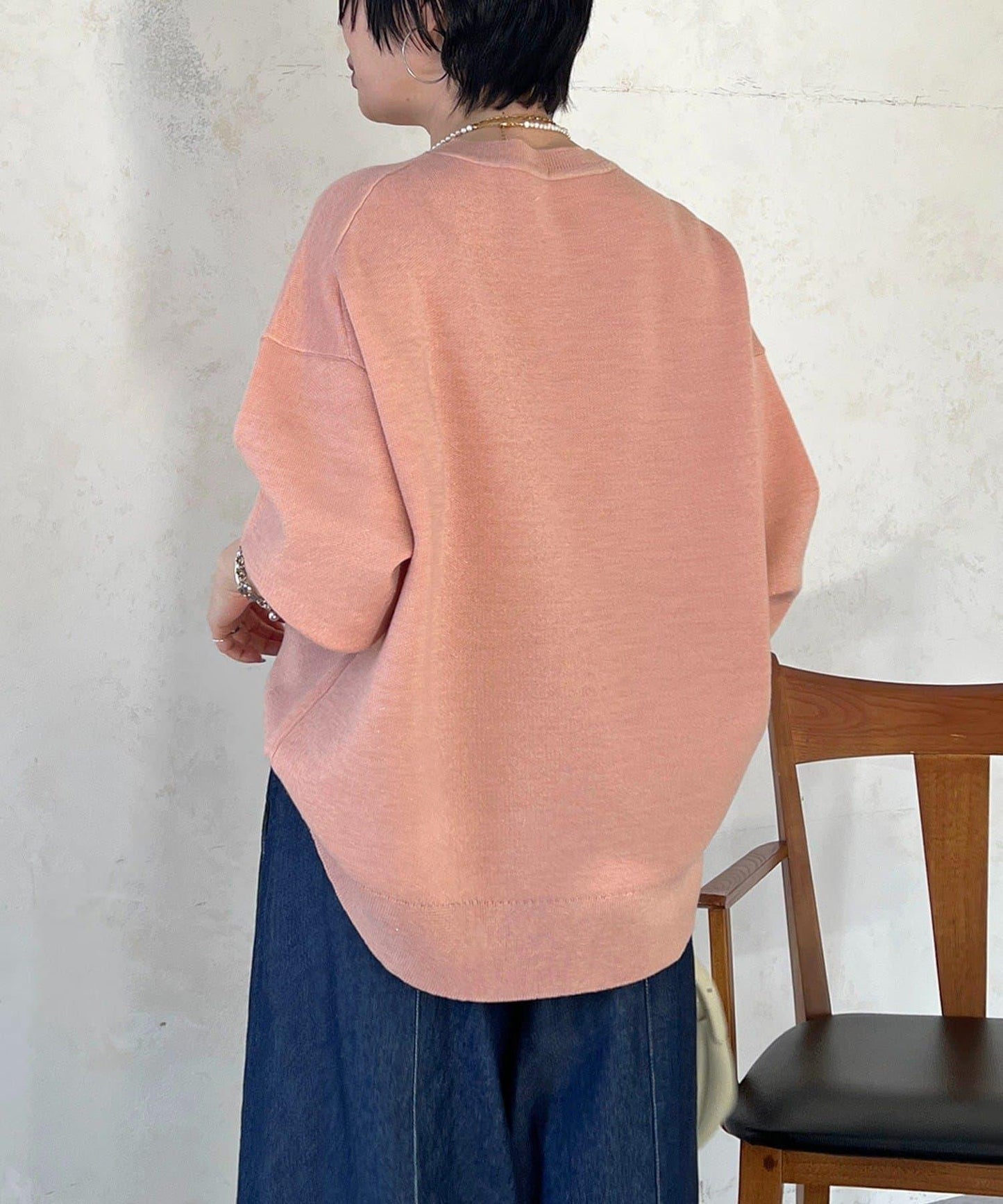 衛衣風亮絲針織上衣