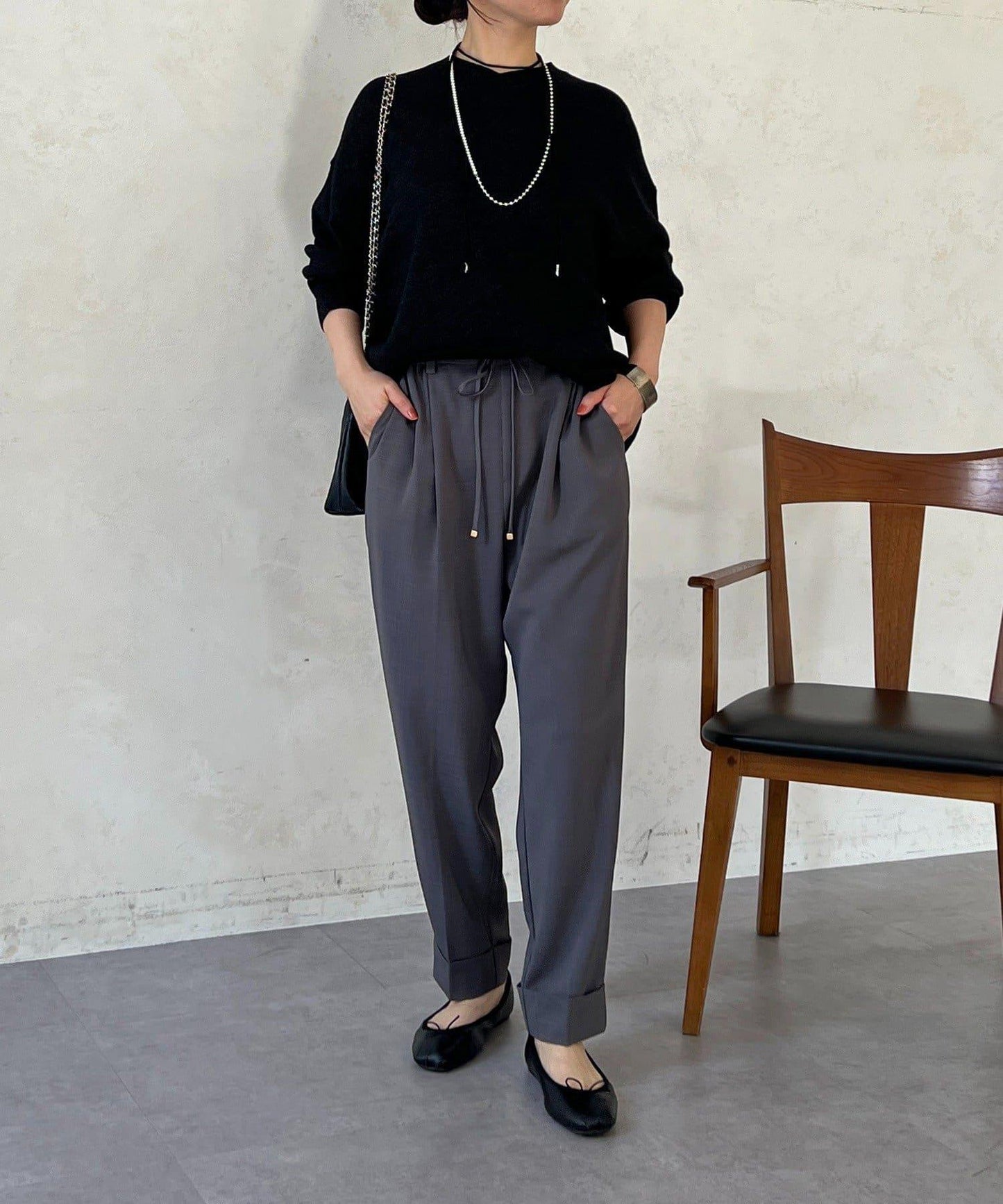 衛衣風亮絲針織上衣