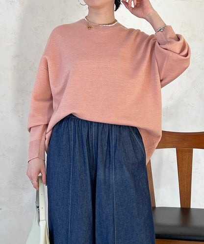 衛衣風亮絲針織上衣